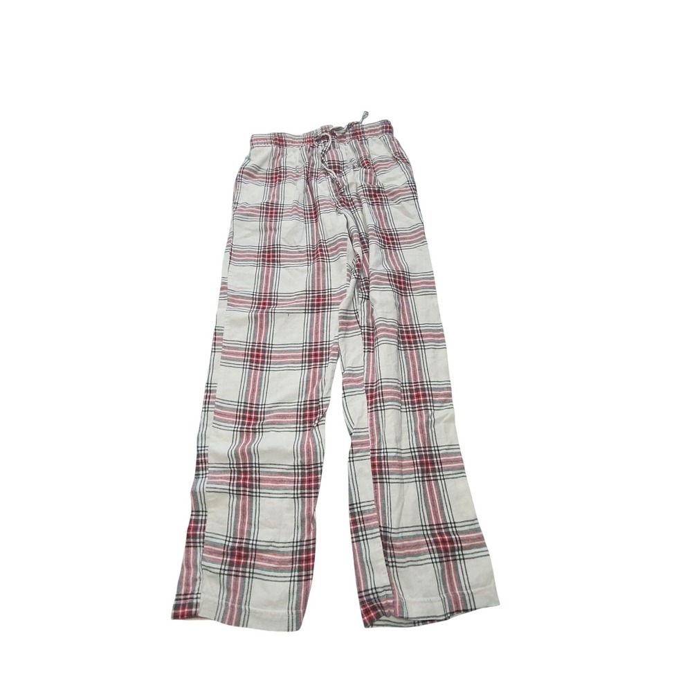 Falls Creek Sleepwear Plaid Pajama Pants White Red Green Small